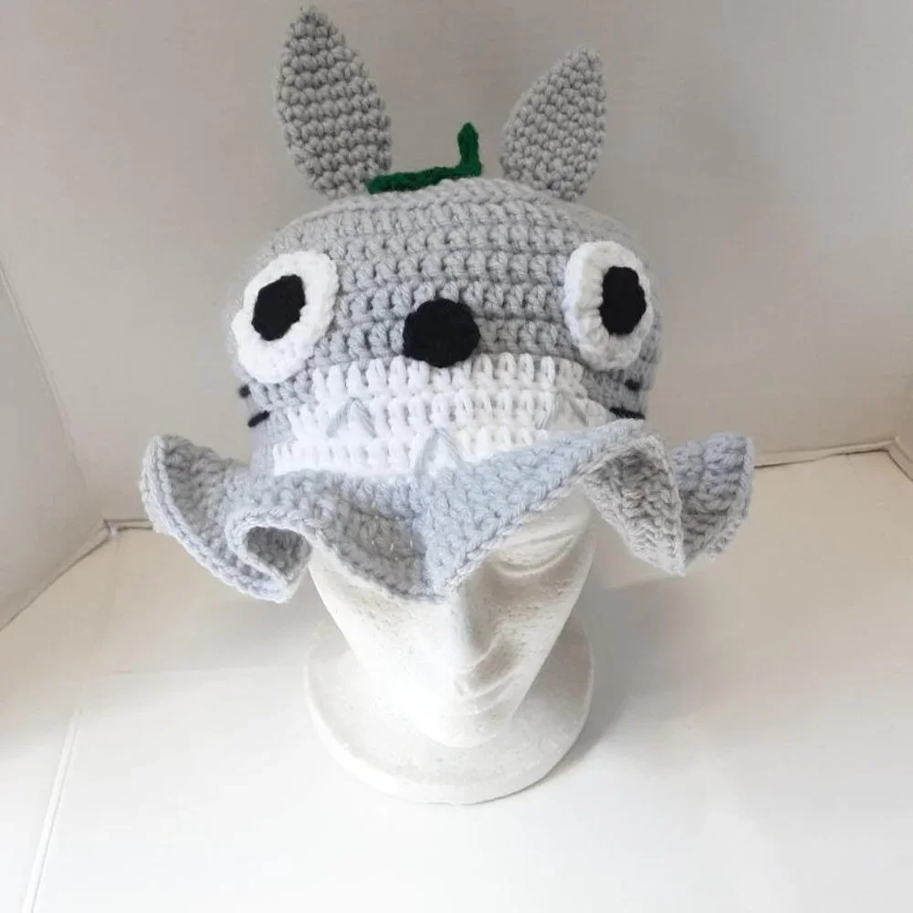 Handmade Totoro Crochet Bucket Hat New - Picture 3 of 9